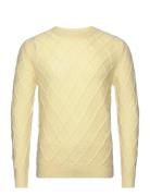 Davida Cashmere Man O-Neck Cable Sweater Gul