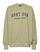 D1. Gant Usa C-Neck Tops Sweat-shirts & Hoodies Sweat-shirts Khaki Gre...