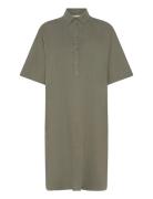 Mmlowana Linen Dress Knälång Klänning Khaki Green MOS MOSH