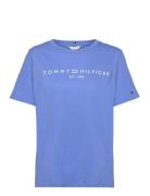 Reg Corp Logo C-Nk Ss Tops T-shirts & Tops Short-sleeved Blue Tommy Hi...