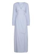 Vimalina L/S Maxi Dress/Ka Maxiklänning Festklänning Blue Vila