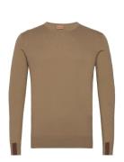 Adam Supima O-Neck Knit Tops Knitwear Round Necks Brown Mos Mosh Galle...