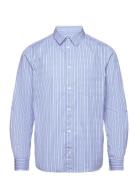 Wood Wood Timothy Tattoo Stripe Shirt Blå