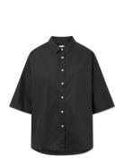 Cecilia Shirt Tops Shirts Short-sleeved Black STUDIO FEDER