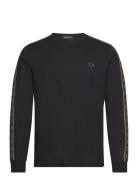 L/S Laured Taped Tee Tops T-shirts Long-sleeved Black Fred Perry