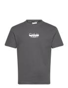 Cut Through Logo T-Shirt Tops T-shirts Short-sleeved Grey Calvin Klein