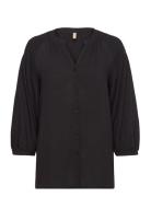 Sc-Radia Tops Blouses Long-sleeved Black Soyaconcept