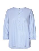 Cubrisa Blouse Tops Blouses Long-sleeved Blue Culture