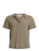 Polo Tee Serve 1 Tops T-shirts & Tops Polos Khaki Green Rethinkit