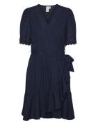 YAS Yasnavina 2/4 Wrap Dress S. Marinblå