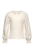 Lindex Top With Woven Sleeves Kräm