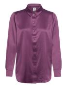Onlvictoria Ls Loose Satin Shirt Wvn Tops Shirts Long-sleeved Purple O...