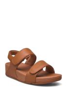 FitFlop Lulu Adjustable Leather Back-Strap Sandals Brun