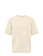 Onsmoab Life Rlx Ss Sweat Tops T-shirts Short-sleeved Cream ONLY & SON...