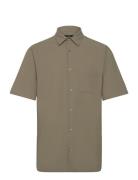 Grida Cotton Victor Shirt Ss Tops Shirts Short-sleeved Green Mads Nørg...