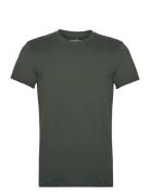 Crew Neck Regular Tops T-shirts Short-sleeved Khaki Green Bread & Boxe...