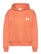 Woven Label Hoodie Tops Sweat-shirts & Hoodies Hoodies Orange Calvin K...