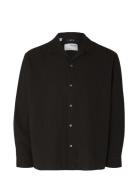 Slhrelaxnew-Linen Shirt Ls Resort Tops Shirts Casual Black Selected Ho...