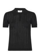 Knit Polo Tops T-shirts & Tops Polos Black Rosemunde