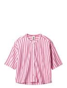 Naram Over D Shirt Tops Shirts Short-sleeved Pink Bongusta