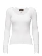 Rosemunde Rwbenita Ls O-Neck Lace T-Shirt Vit