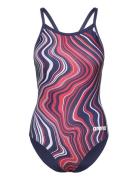 Women's Swimsuit Lightdrop Back Marbled Black-Blac Sport Swimsuits Nav...
