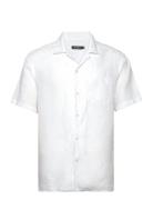 Elio Linen Melange Shirt Tops Shirts Short-sleeved White J. Lindeberg