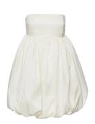 Isolde Strapless Bubble Mini Dress Kort Klänning White Malina