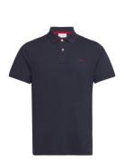 GANT Reg Contrast Pique Ss Polo Marinblå