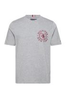 Icon Crest Tee Tops T-shirts Short-sleeved Grey Tommy Hilfiger