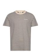 Anerkjendt Akrod S/S Cot/Linen Stripe Tee Grå