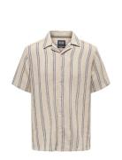 ONLY & SONS Onstrev Life Reg Stripe Ss Shirt Noos Beige