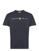 GANT Printed Graphic Ss T-Shirt Svart