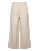 Linen Trousers With Buttons Bottoms Trousers Beige Mango