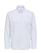 Slhregnew-Linen Shirt Ls Classic W Tops Shirts Casual Blue Selected Ho...