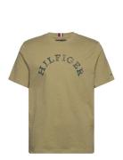 Hilfiger Arched Tee Tops T-shirts Short-sleeved Green Tommy Hilfiger
