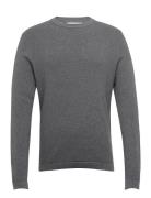 Slhrocks Ls Knit Crew Neck W Tops Knitwear Round Necks Grey Selected H...