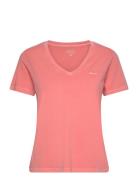 GANT Reg Sunfaded Ss V-Neck T-Shirt Rosa