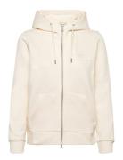 GANT Reg Tonal Shield Zip Hoodie Kräm