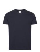 Basic Cotton V-Neck T-Shirt Tops T-shirts Short-sleeved Navy Mango