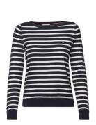 Co Jersey Stitch Boat-Nk Ls Swt Tops Knitwear Jumpers Black Tommy Hilf...