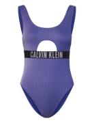 Piece Baddräkt Badkläder Purple Calvin Klein