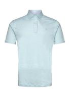 Linen Jersey Polo Tops Polos Short-sleeved Blue Hackett London