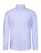Regular Fit Oxford Cotton Shirt Tops Shirts Casual Blue Mango
