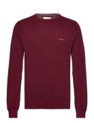 GANT Cotton Pique C-Neck Burgundy