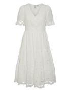 Yaskanikka 2/4 Midi Dress Knälång Klänning White YAS