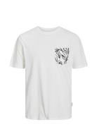 Jorlafayette Pocket Tee Ss Crew Neck Ln Tops T-shirts Short-sleeved Wh...