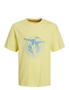 Jocsc Gradient Logo Tee Ss Os Jnr Tops T-shirts Short-sleeved Yellow J...