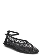 Mango Ballet Flats With Mesh Bracelet Svart