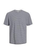 Jack & J S Jprcc Soft Linen Blend Ss Tee Marinblå